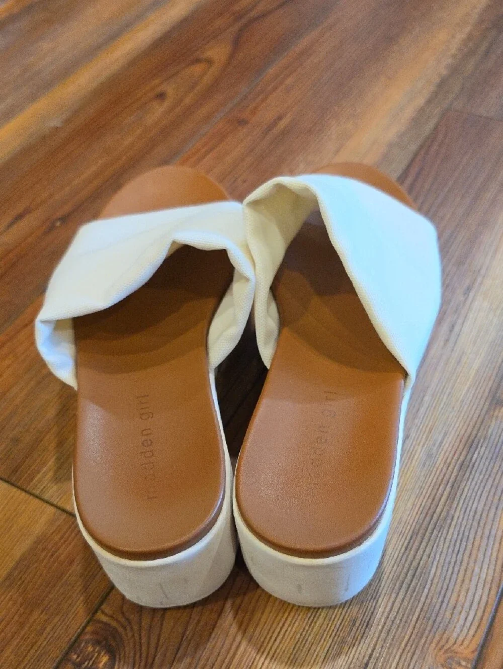 Madden Girl White Platform Slide Sandals